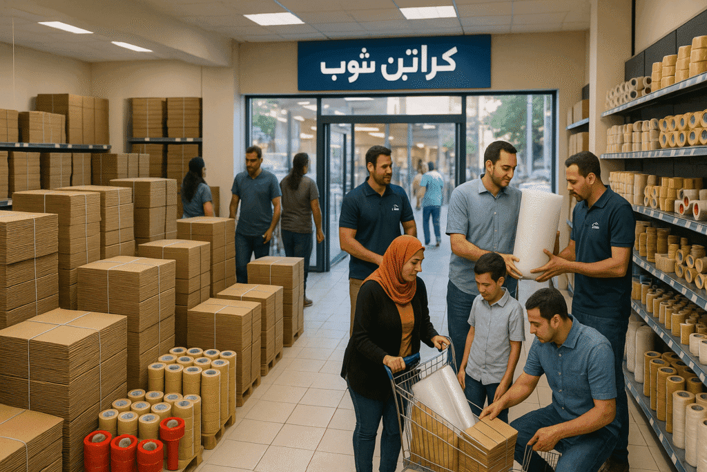 أفضل أماكن بيع كراتين فارغة ومستلزمات تغليف في المعادي.