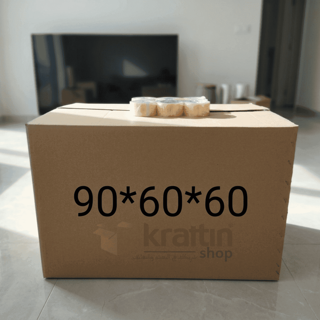 أبعاد الكرتونة 60×60×90 سم وتعبئة الشاشات