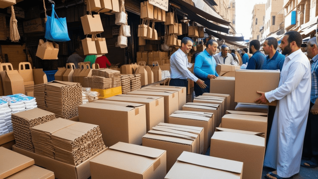 بيع كراتين فارغة في القاهرة ورزم كراتين مطواة في سوق العتبة بالقاهرة | كراتين بأحجام متنوعة لاحتياجات الأفراد والتجار