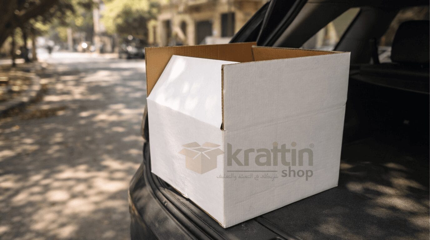 كرتونة بيضاء فارغة مقاس 40x30 لتوزيعات الخير