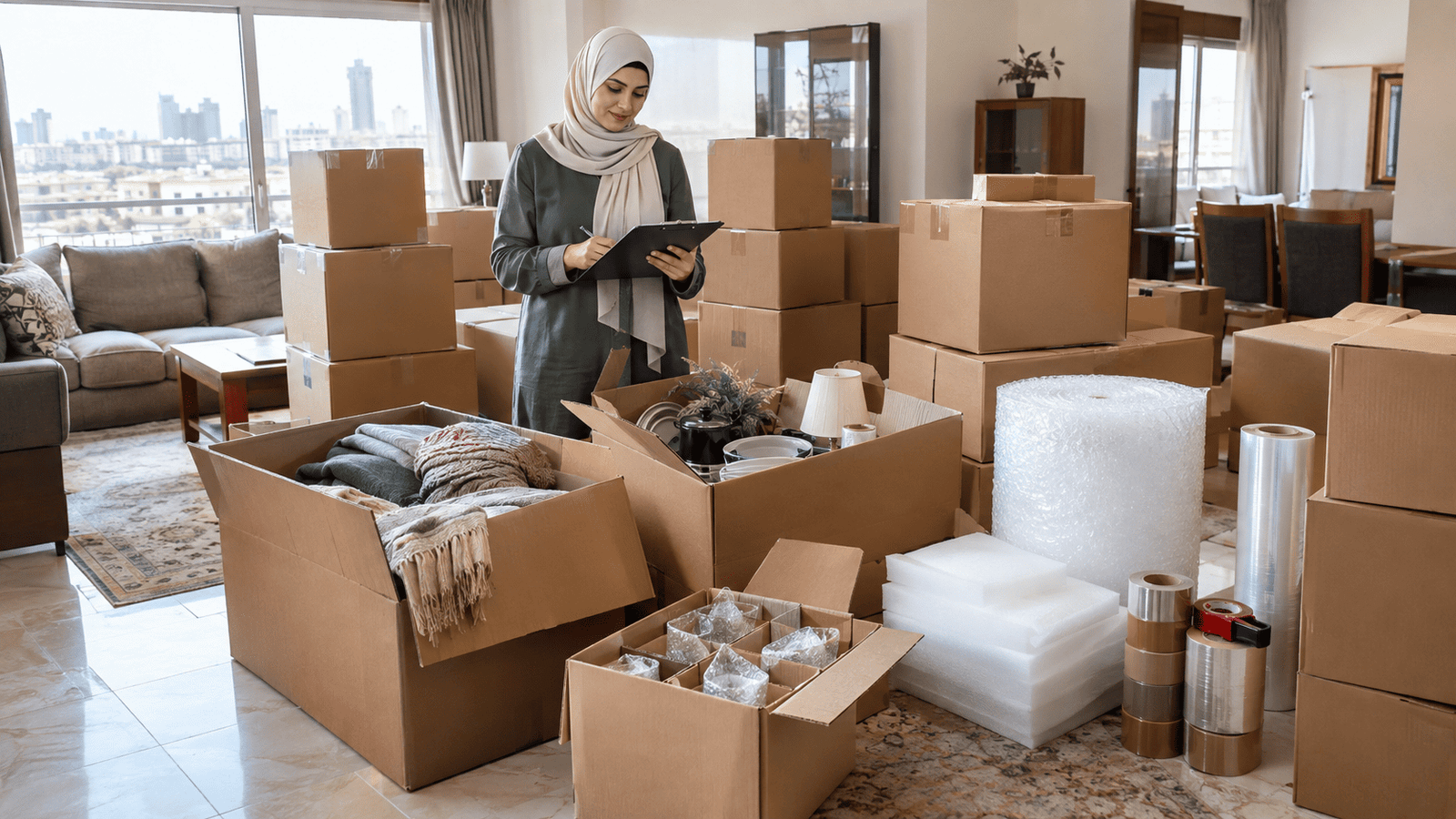 قائمة مستلزمات عزال ونقل عفش شقة كاملة بالهرم
