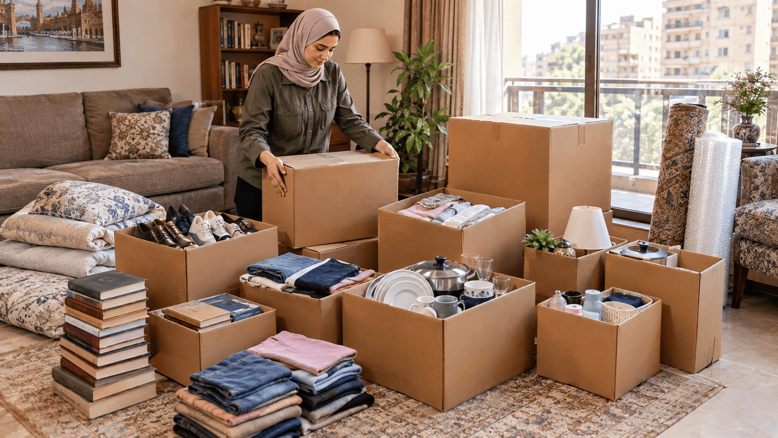 مقاسات كراتين نقل العفش والتغليف في الهرم