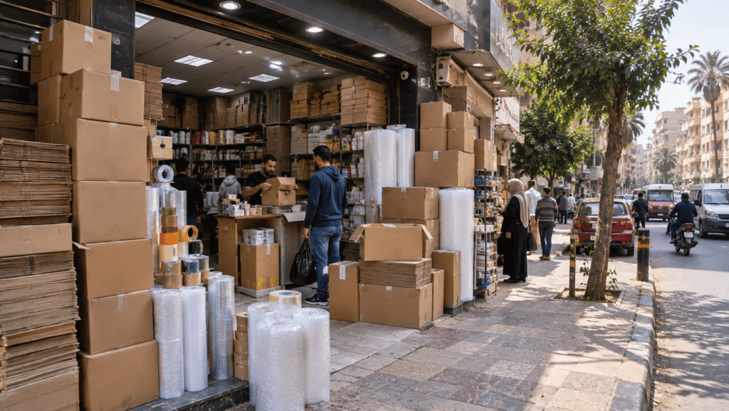 أماكن بيع كراتين فارغة بالجيزة ومنافذ شراء كراتين نقل العفش ورولات البابلز والاسترتش في شوارع الجيزة